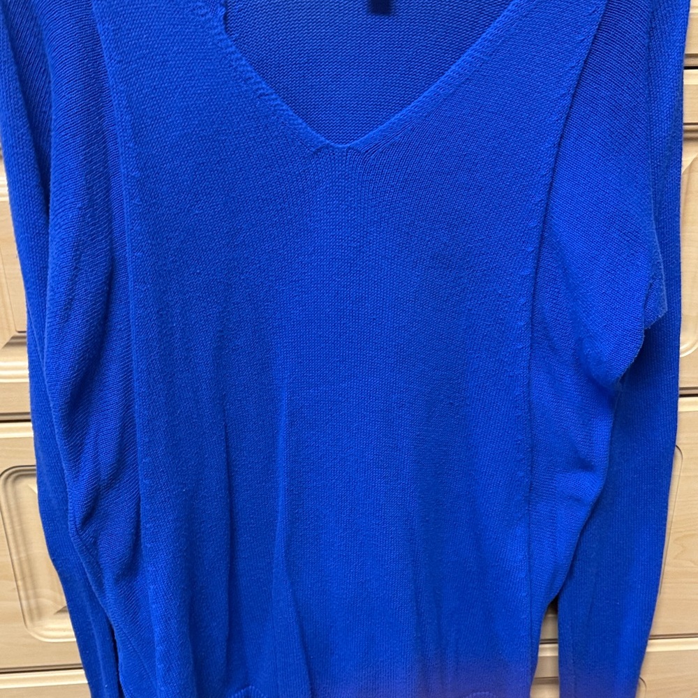 Lilly Pulitzer Women's V-Neck Sweater in Vibrant Blue - Picture 2 of 5